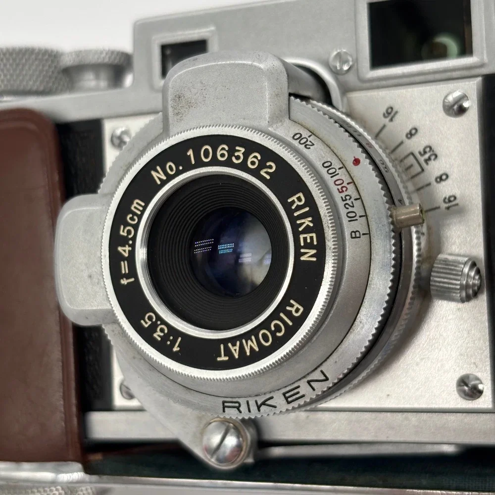 Vintage Ricoh 35 Rangefinder Camera Riken Ricomat 45mm f3.5 Lens Leather Case
